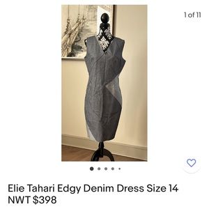 Elie Tahari edgy denim dress.